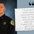 Officer Preston Marsh, of the Duluth Police Department, noticed a 4-year-old struggling in a pool while he was off duty and acted quickly to rescue the child.