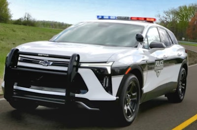The Chevrolet Blazer EV AWD is General Motors' first battery electric pursuit-rated vehicle. In the Michigan State Police testing it accelerated from 0 to 60 mph in 5.17 seconds.
